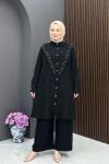 Taşlı Premium Tunik - Siyah